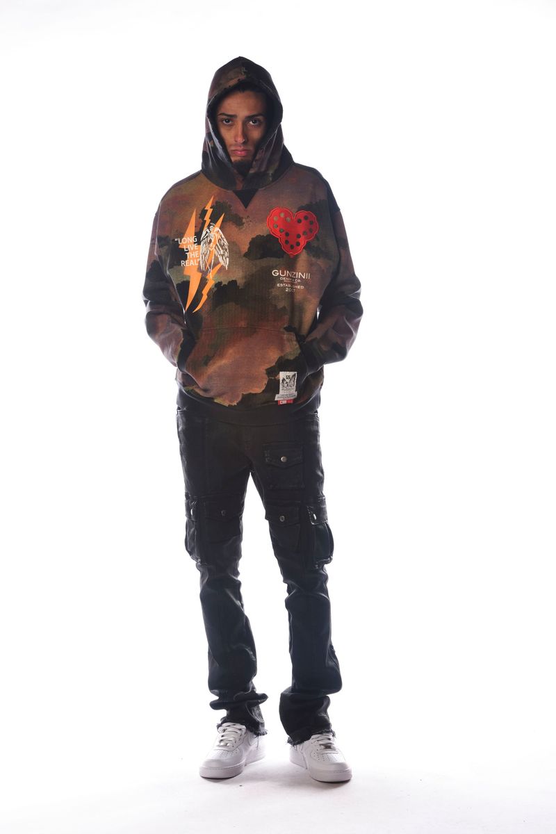 GUNZINII CAMO PULLOVER HOODIE – BLUE CITY NYC