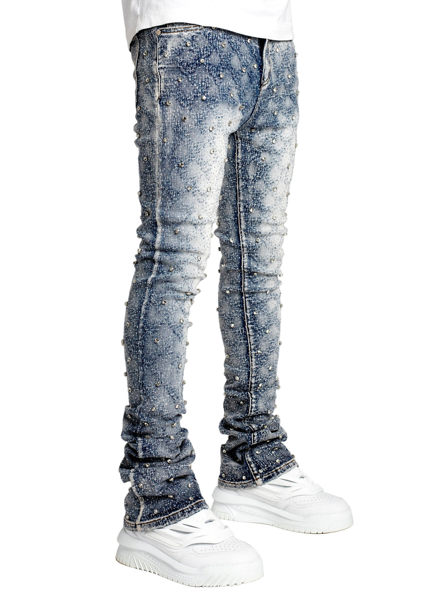 guapi ライトストーンデニム　30.31 inch 楽天市場】GUAPI グアピ ジーンズ All Black Embellished Denim