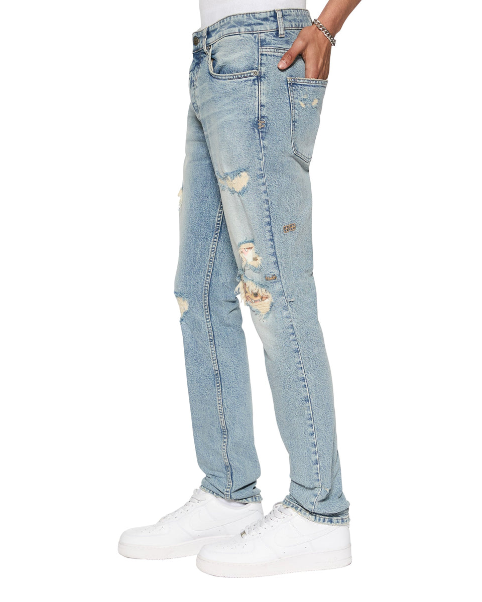 KSUBI CHITCH CHAMPAGNE DESTROY SKETCH JEANS – BLUE CITY NYC