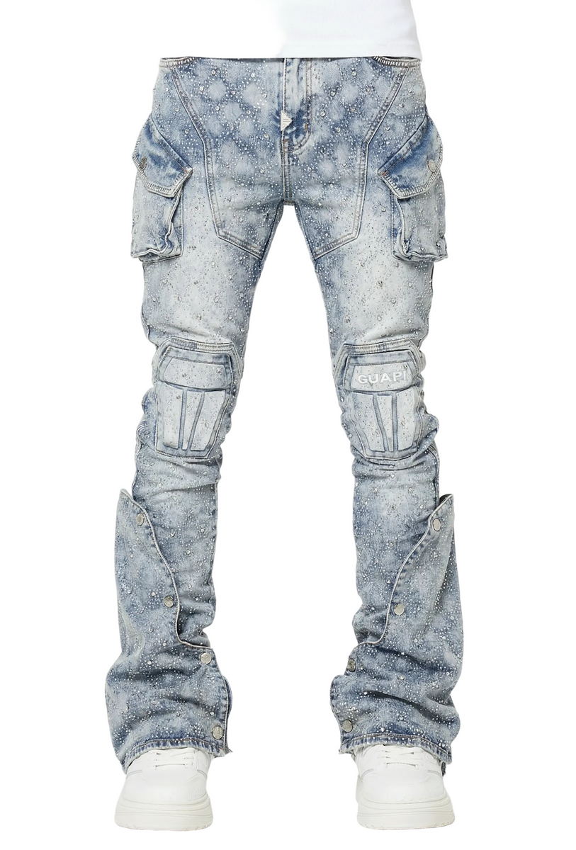 GUAPI COFFIN ARC EMBELISHED DENIM – BLUE CITY NYC