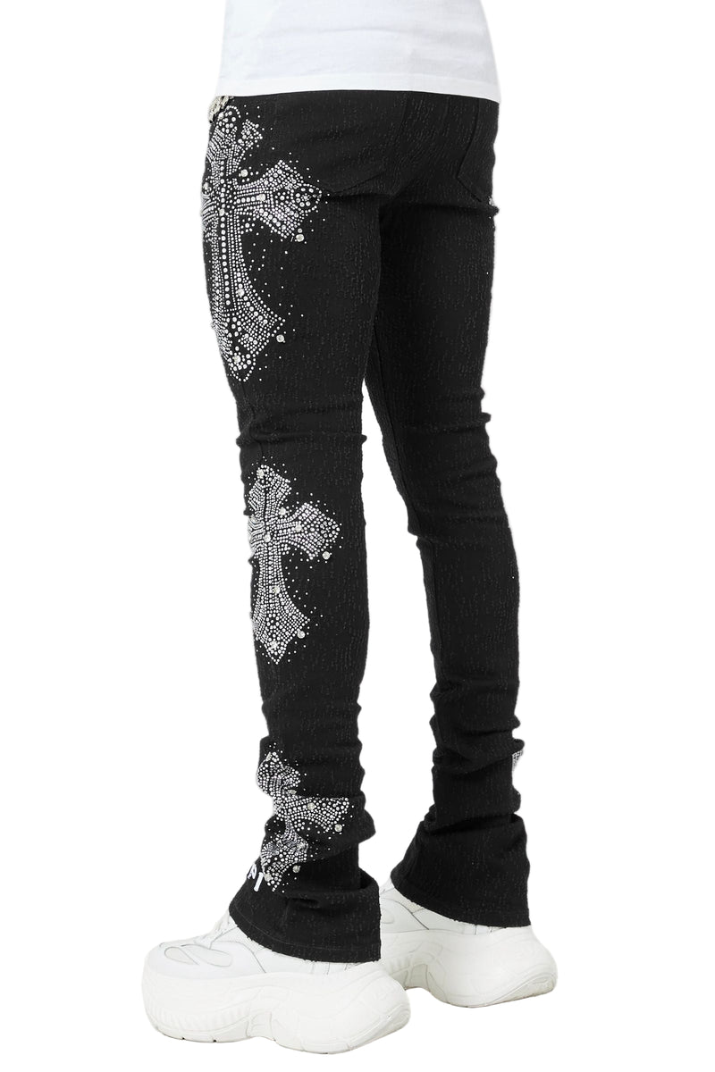 GUAPI OBSIDIAN DISTRESSED CROSS DENIM – BLUE CITY NYC