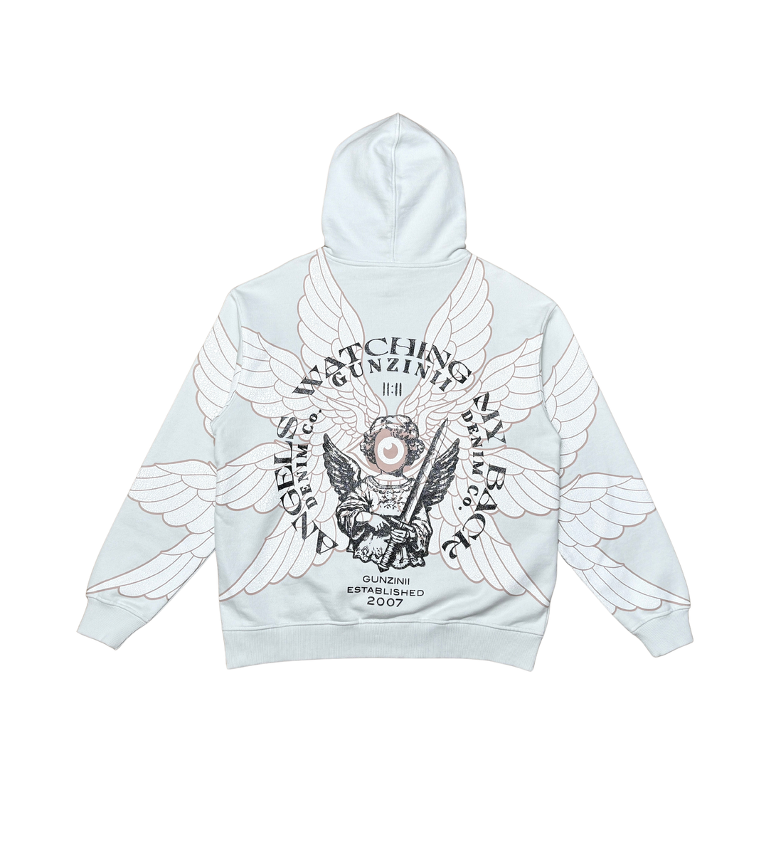 GUNZINII ANGEL FLOWER PO HOODIE – BLUE CITY NYC