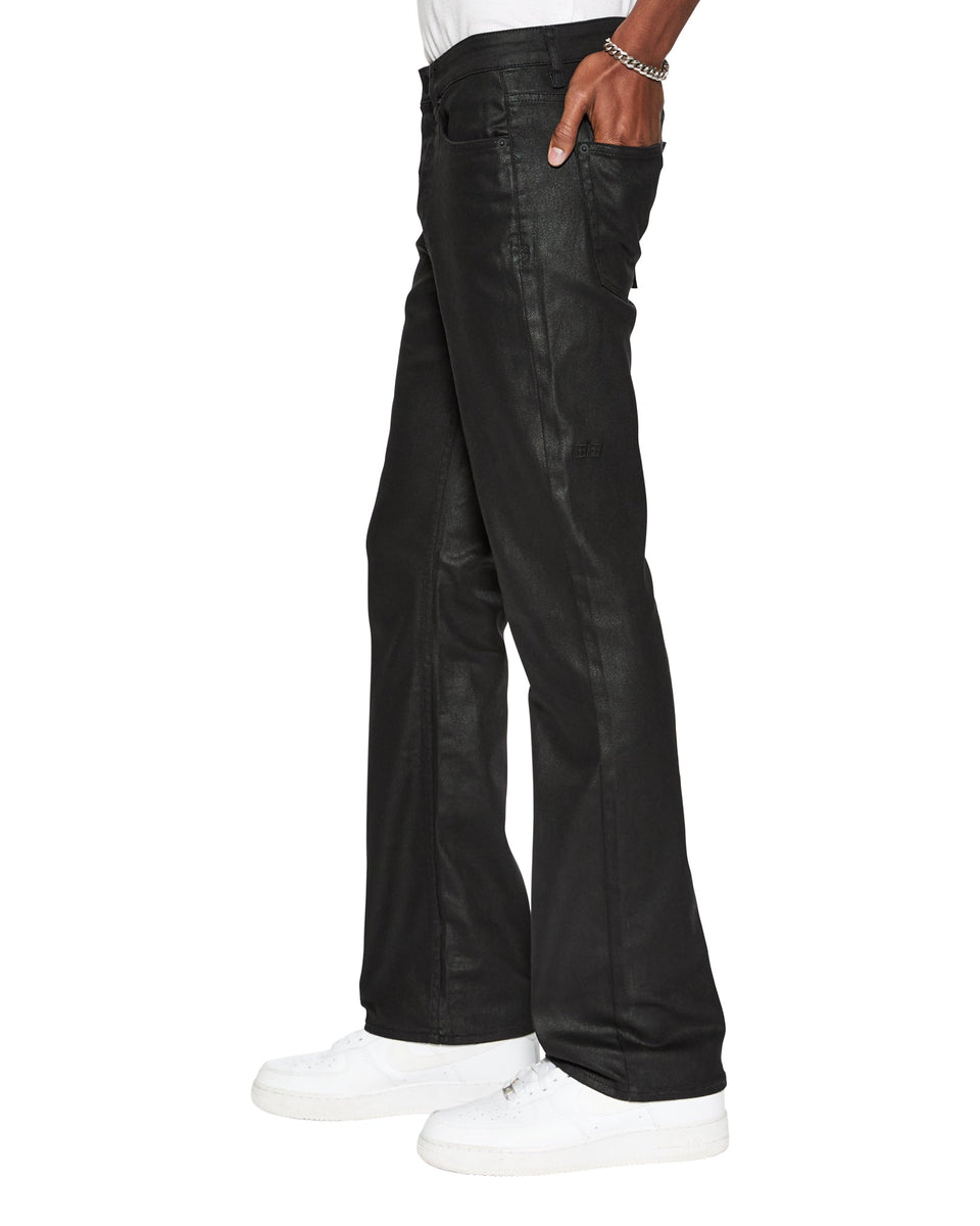 坂本龍一様Destroyed Wax Coated Skinny Denim JEANS_BRONKOBLACKWAX_1179_2048