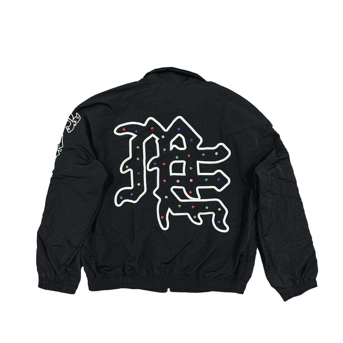 MIXED EMOTION RHINESTONE NAYLON TRACK JACKET – BLUE CITY NYC