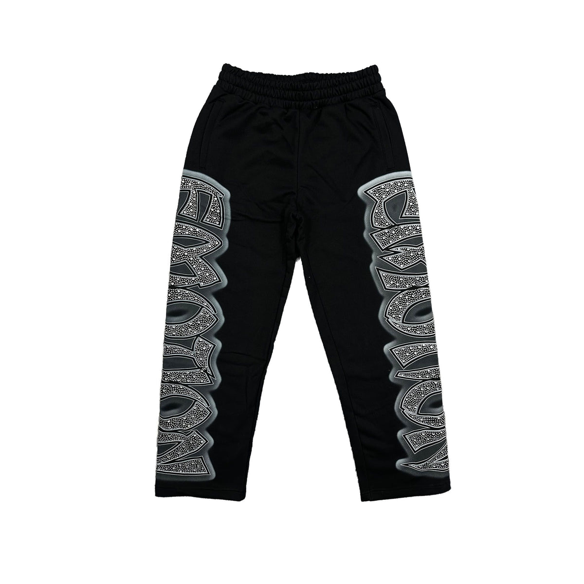MIXED EMOTION MIDNIGHT RHINESTONE FLARE SWEATPANTS – BLUE CITY NYC
