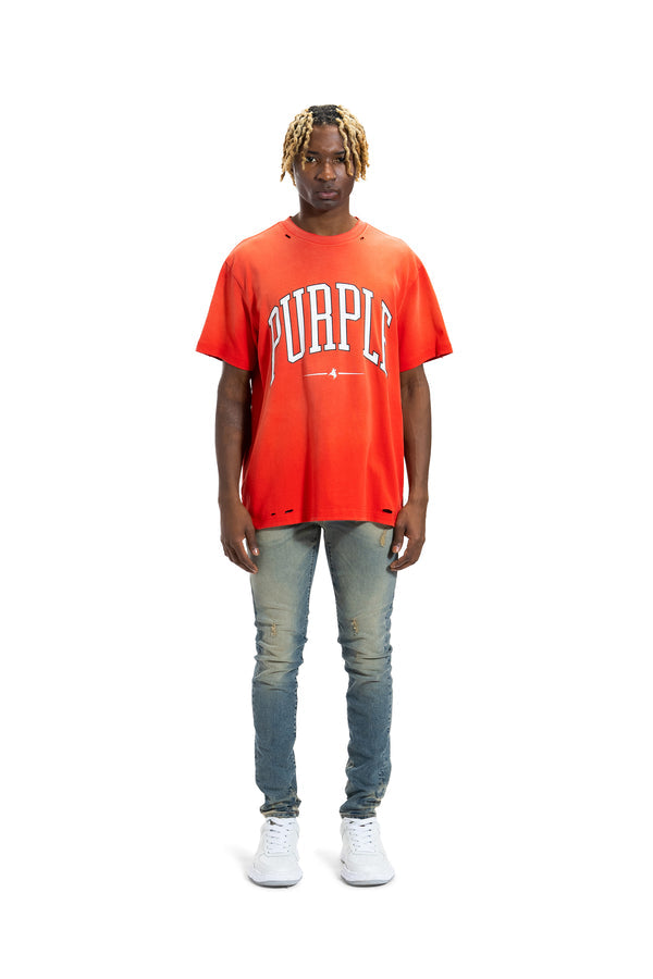 PURPLE BRAND RED COLLEGIATE TEE – BLUE CITY NYC