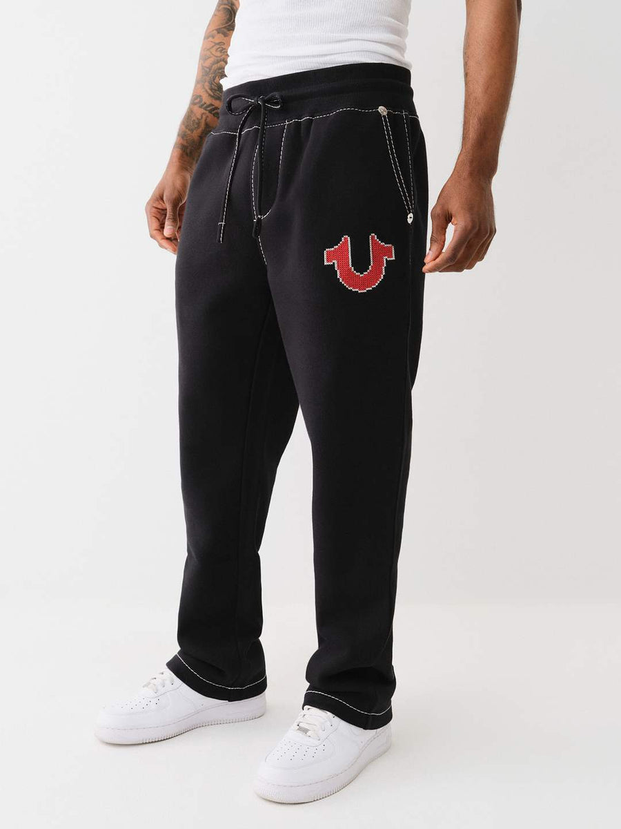 TRUE RELIGION BIG CROSS STICH SWEATPANTS – BLUE CITY NYC