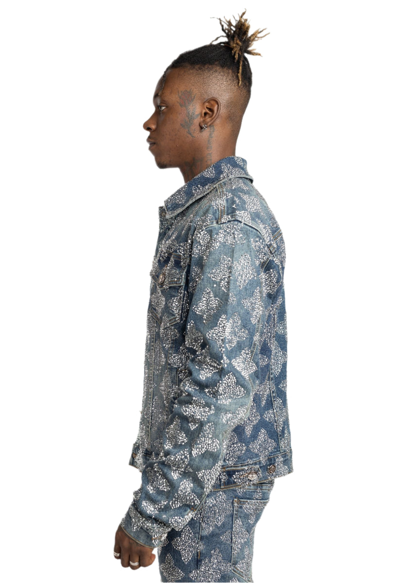 GUAPI VINTAGE BLUE EMBELLISHED DENIM JACKET – BLUE CITY NYC