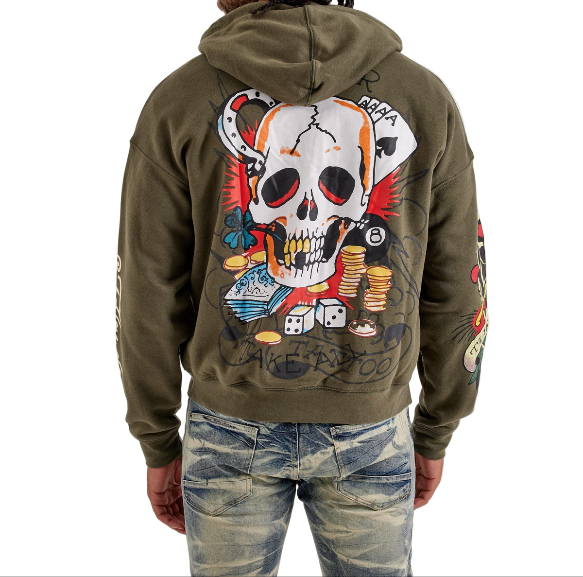 ED HARDY SNAKE BOXY MENS ZIP HOODIE – BLUE CITY NYC