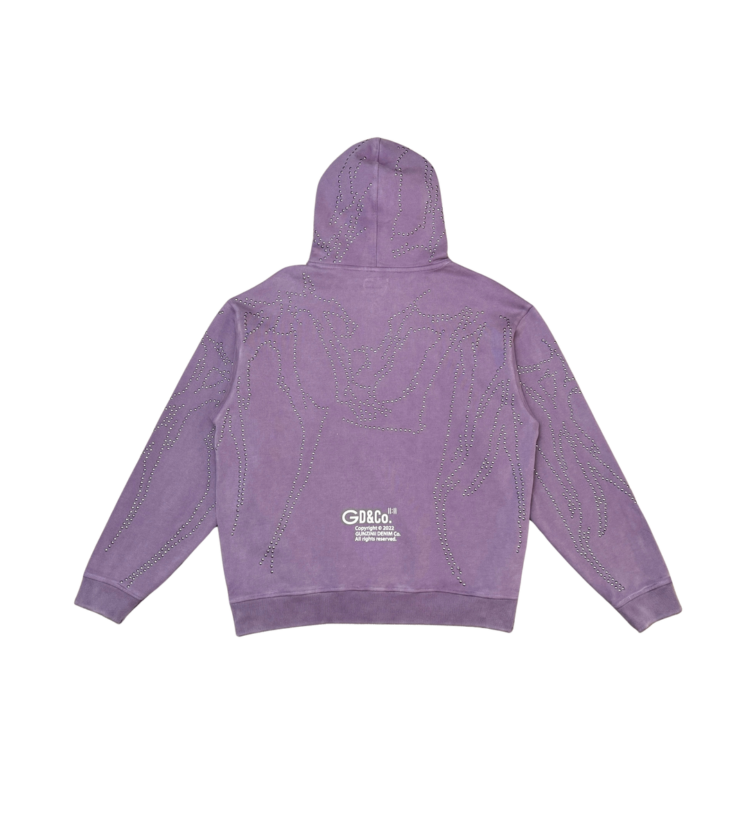 GUNZINII STUDDED PULLOVER HOODIE – BLUE CITY NYC