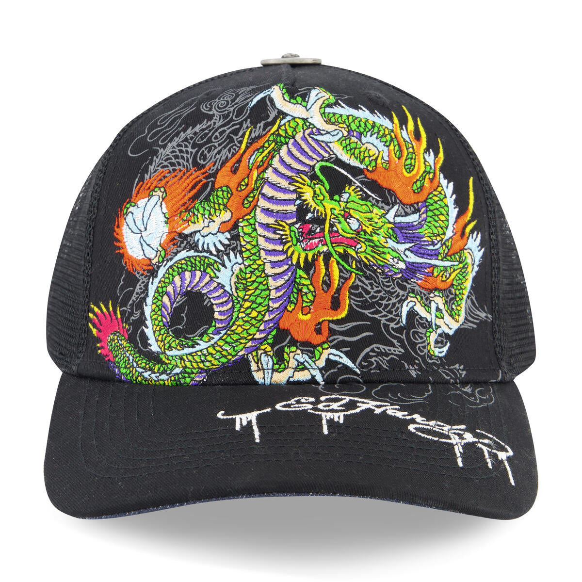 ED HARDY EMBROIDERED JAPAN DRAGON HAT – BLUE CITY NYC