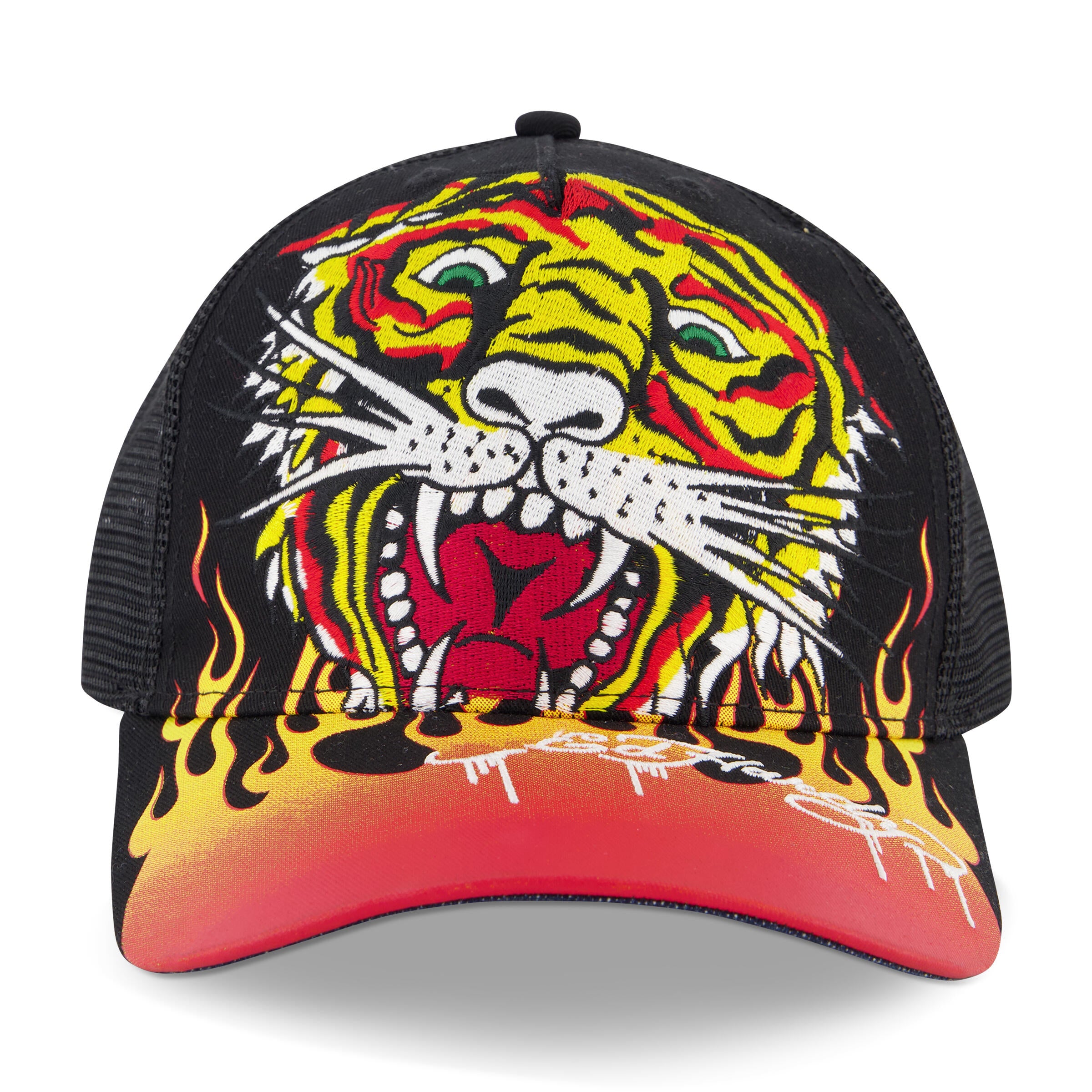 ED HARDY EMBROIDERED TIGER FLAME HAT – BLUE CITY NYC