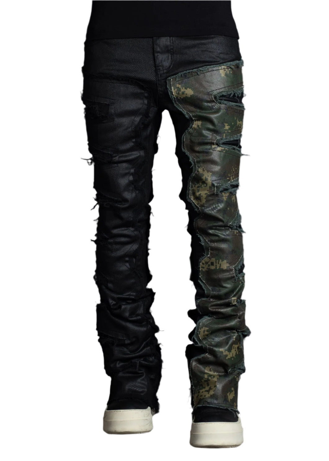 PAIN LAB BLACK CAMO SPLIT DENIM