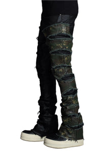 PAIN LAB BLACK CAMO SPLIT DENIM