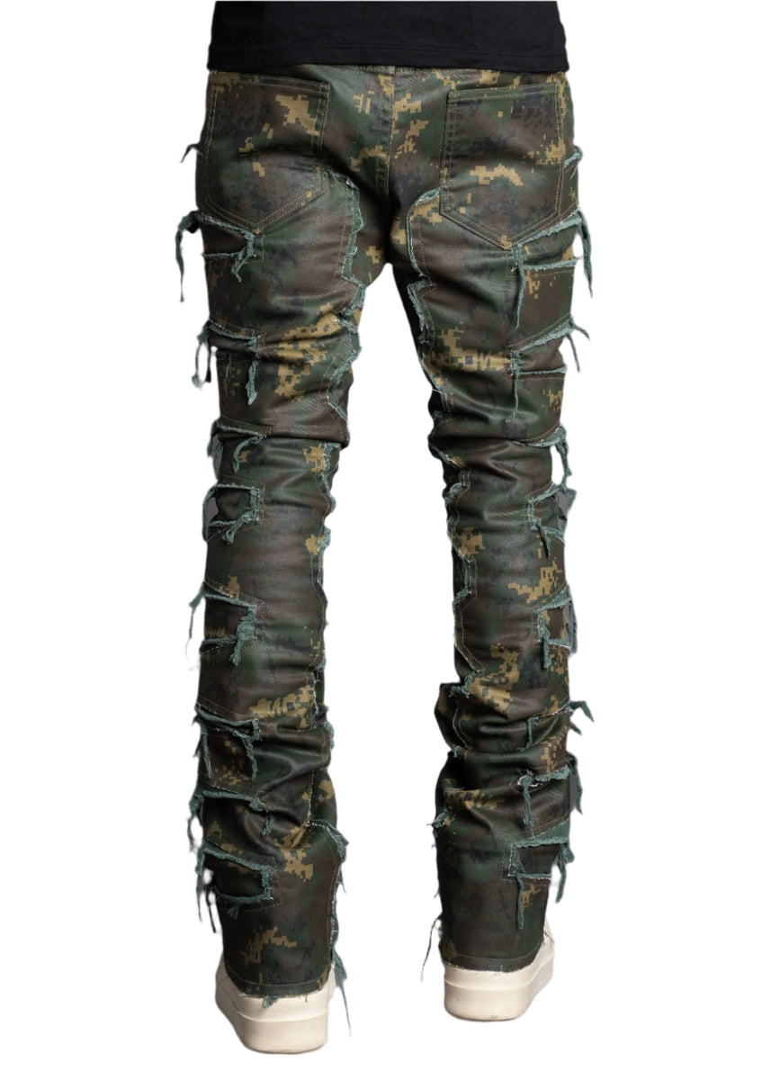 PAIN LAB CAMO DISTRESSED DENIM V2 – BLUE CITY NYC