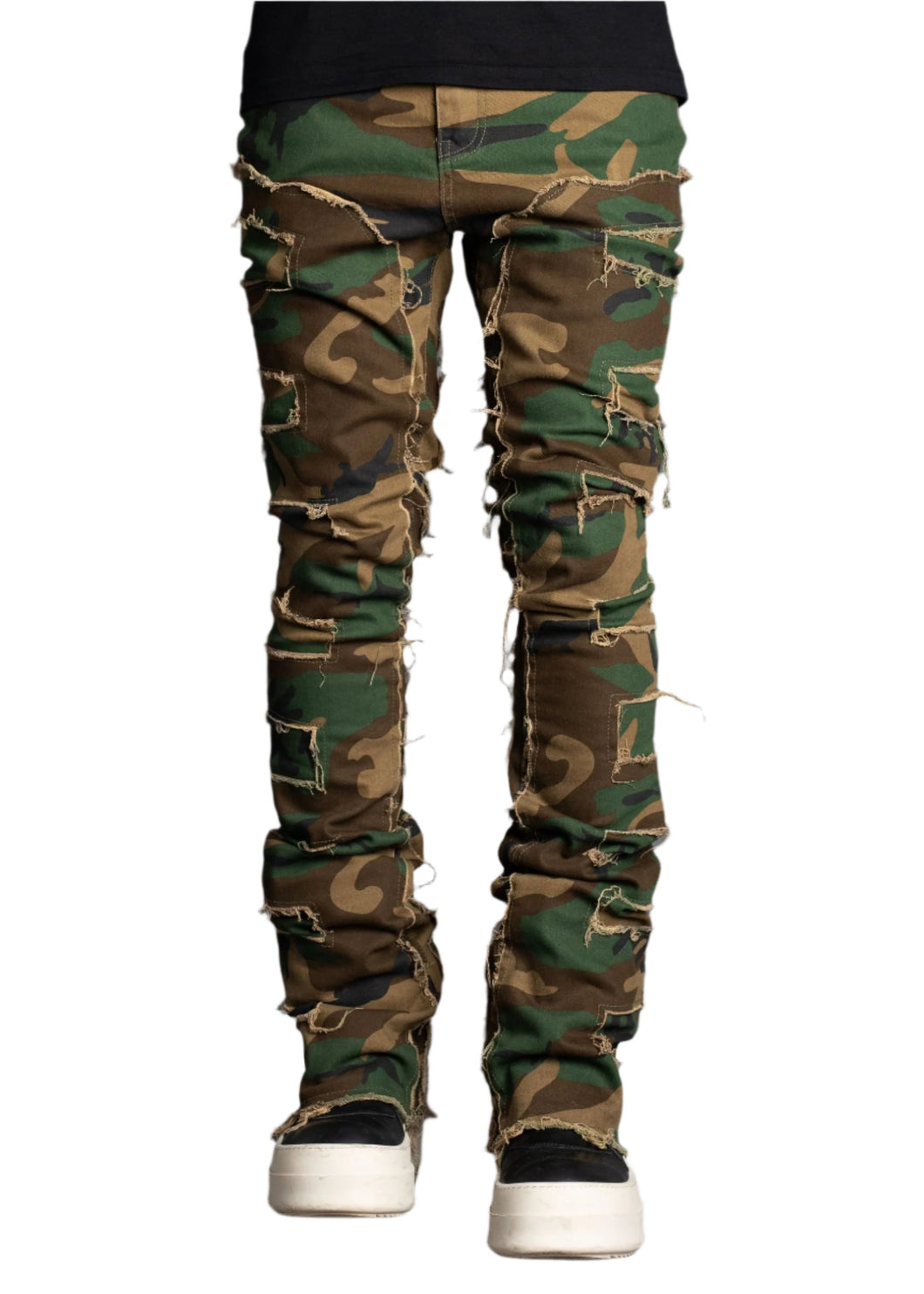 PAIN LAB CAMO DISTRESSED DENIM