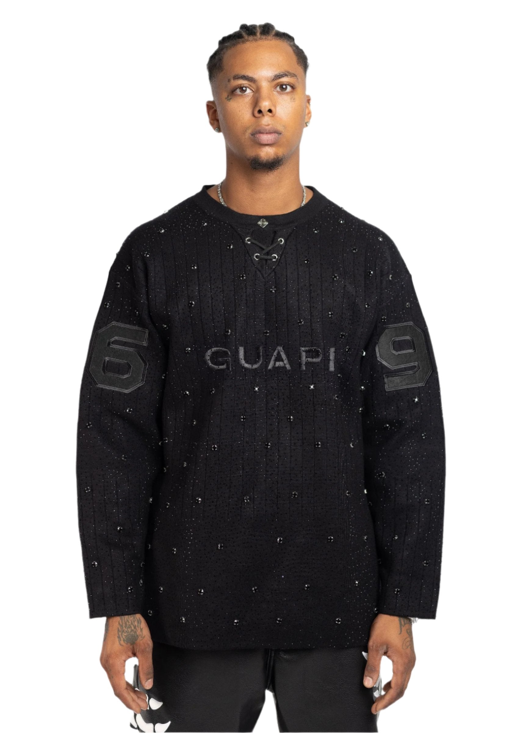 GUAPI ALL BLACK KNIT HOCKEY JERSEY – BLUE CITY NYC
