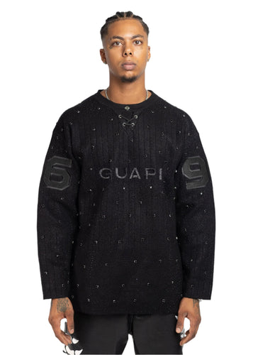 GUAPI ALL BLACK KNIT HOCKEY JERSEY