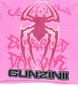 GUNZINII PINK SPYDER PULLOVER HOODIE