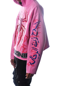 GUNZINII PINK SPYDER PULLOVER HOODIE