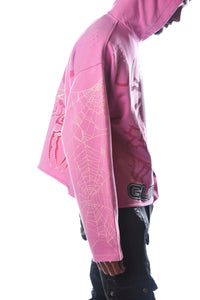 GUNZINII PINK SPYDER PULLOVER HOODIE