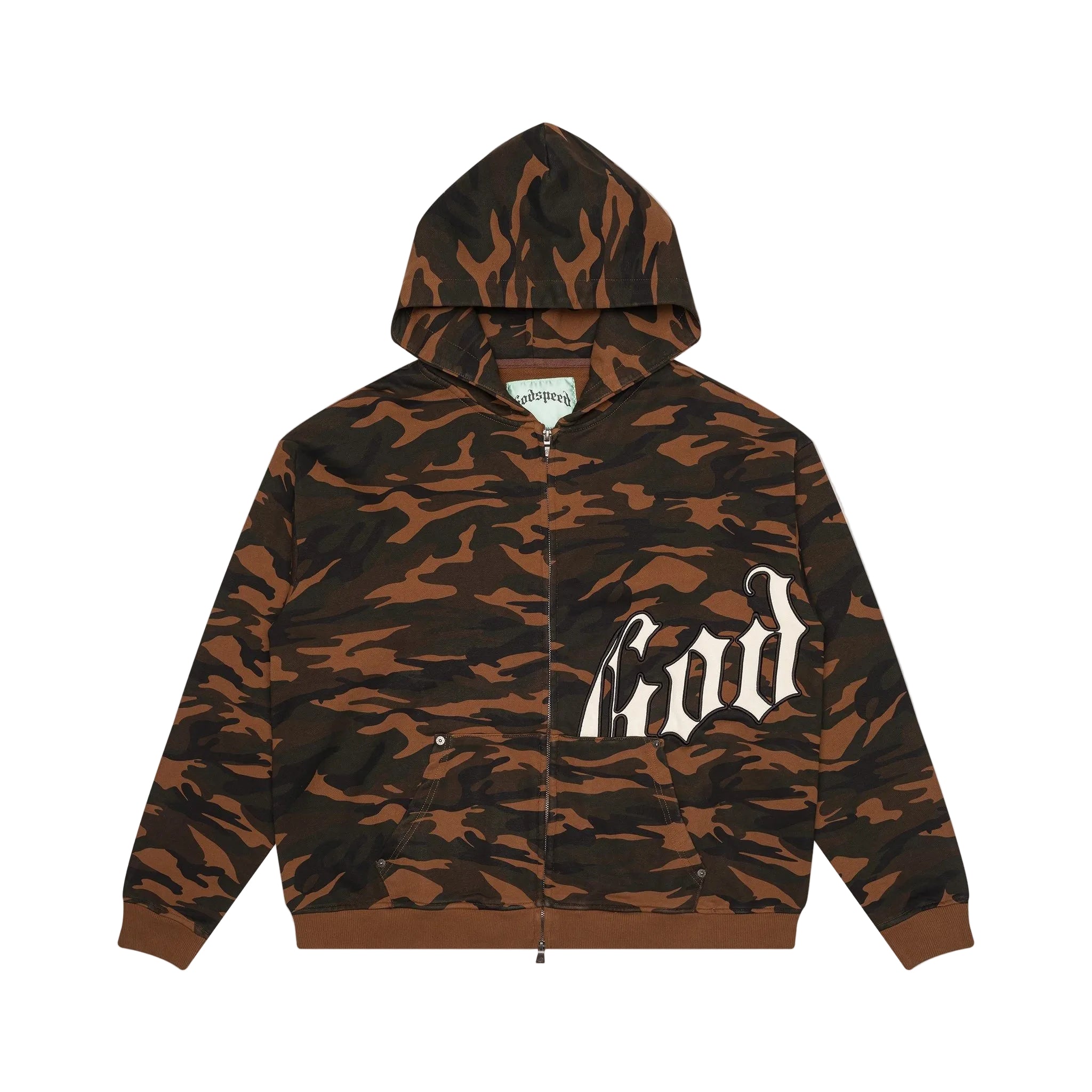 GODSPEED OG LOGO BROWN CAMO ZIP HOODIE – BLUE CITY NYC