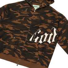 Load image into Gallery viewer, GODSPEED OG LOGO BROWN CAMO ZIP HOODIE