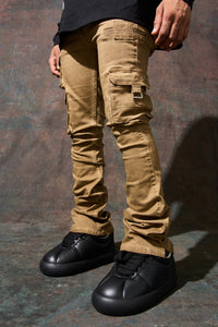 SERENEDE CINNAMON CARGO STACKED JEANS