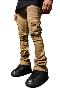 SERENEDE CINNAMON CARGO STACKED JEANS