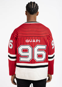 GUAPI BLOOD RED KNIT HOCKEY JERSEY