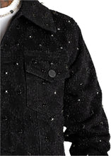 Load image into Gallery viewer, GUAPI ALL BLACK EMBELLISHED DENIM JACKET