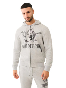 TRUE RELIGION CRACKLE ZIP UP HOODIE