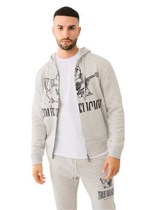 TRUE RELIGION CRACKLE ZIP UP HOODIE