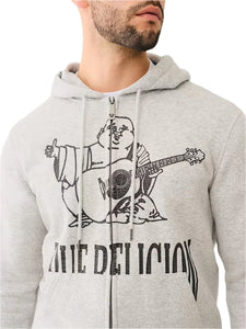 TRUE RELIGION CRACKLE ZIP UP HOODIE