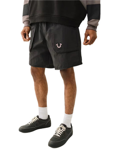 TRUE RELIGION CURVED NYLON SHORT