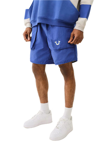 TRUE RELIGION CURVED NYLON SHORT