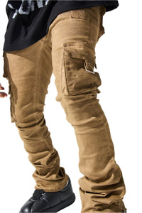 SERENEDE CINNAMON CARGO STACKED JEANS