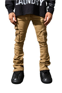 SERENEDE CINNAMON CARGO STACKED JEANS