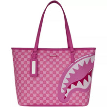 Load image into Gallery viewer, SPRAYGROUND SHINOBI SHARKS IN PARIS  PINK NEW CHECK FACES TOTE