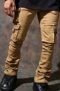 SERENEDE CINNAMON CARGO STACKED JEANS