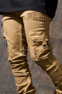 SERENEDE CINNAMON CARGO STACKED JEANS