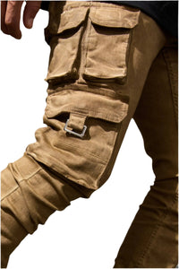 SERENEDE CINNAMON CARGO STACKED JEANS