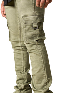 SERENEDE OIL CARGO STACKED JEANS