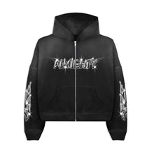 Load image into Gallery viewer, ALMIGHTY METAL POTASSIUM CROP ZIP HOODIE