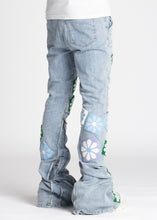 Load image into Gallery viewer, GUAPI AQUA BLUE FLOWERS DENIM