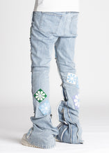 Load image into Gallery viewer, GUAPI AQUA BLUE FLOWERS DENIM