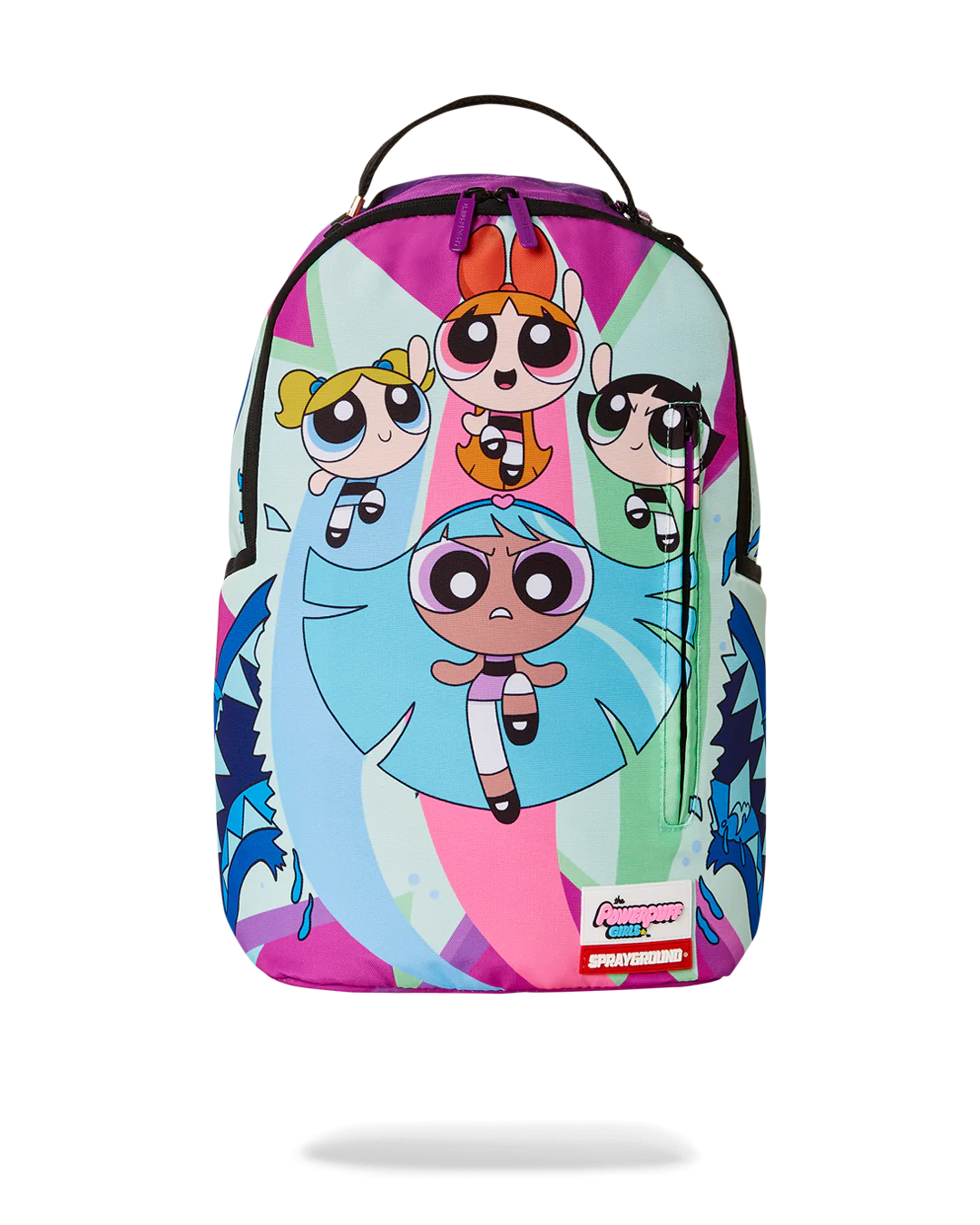 SPRAYGROUND POWER PUFF GIRL MONSTER SHARK BACKPACK BLUE CITY NYC