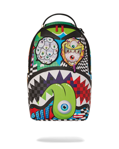 SPRAYGROUND PSYCHO WORLD OF FUN BACKPACK (WITH REMOVABLE VELCRO EYE PATCHES)