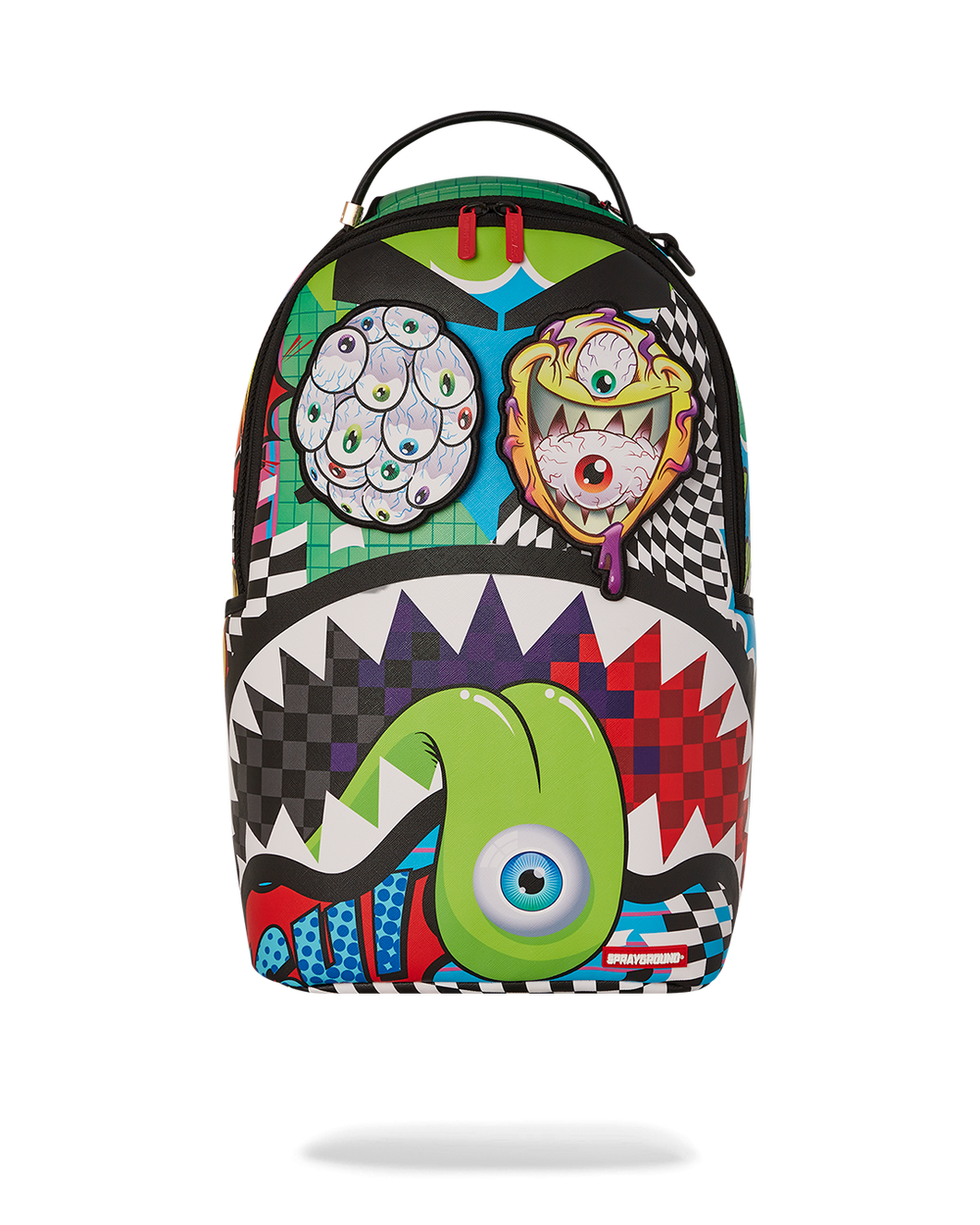 SPRAYGROUND PSYCHO WORLD OF FUN BACKPACK (WITH REMOVABLE VELCRO EYE PATCHES)