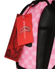 Load image into Gallery viewer, SPRAYGROUND PINK AND BLACK DRIP CHECK BACKPACK